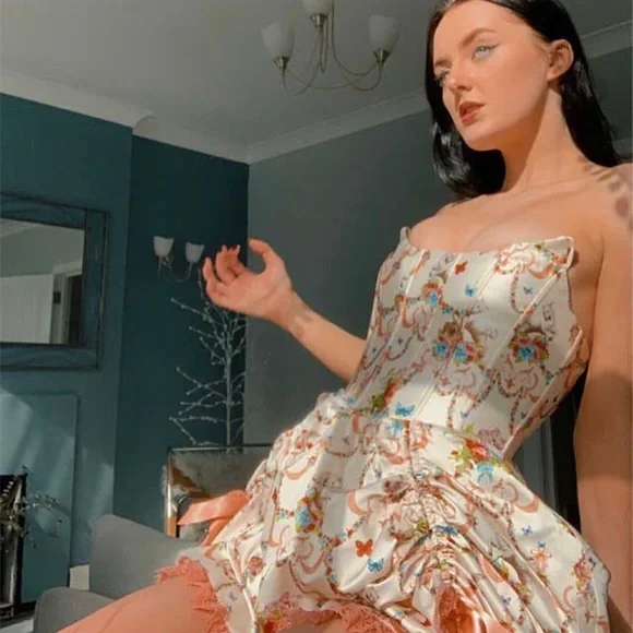 Sugar Thrillz Lush Opulence Butterfly Corset Dress Marie Antoinette Size XL - Picture 1 of 6